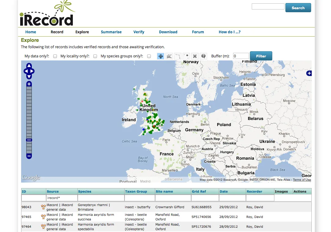 iRecord record explorer